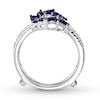 Thumbnail Image 2 of Natural Sapphire Enhancer Ring 1/8 ct tw Diamonds 14K White Gold