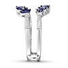 Thumbnail Image 3 of Natural Sapphire Enhancer Ring 1/8 ct tw Diamonds 14K White Gold