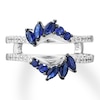 Thumbnail Image 3 of Natural Sapphire Enhancer Ring 1/8 ct tw Diamonds 14K White Gold