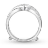 Natural Sapphire Enhancer Ring 1/5 ct tw Diamonds 14K White Gold