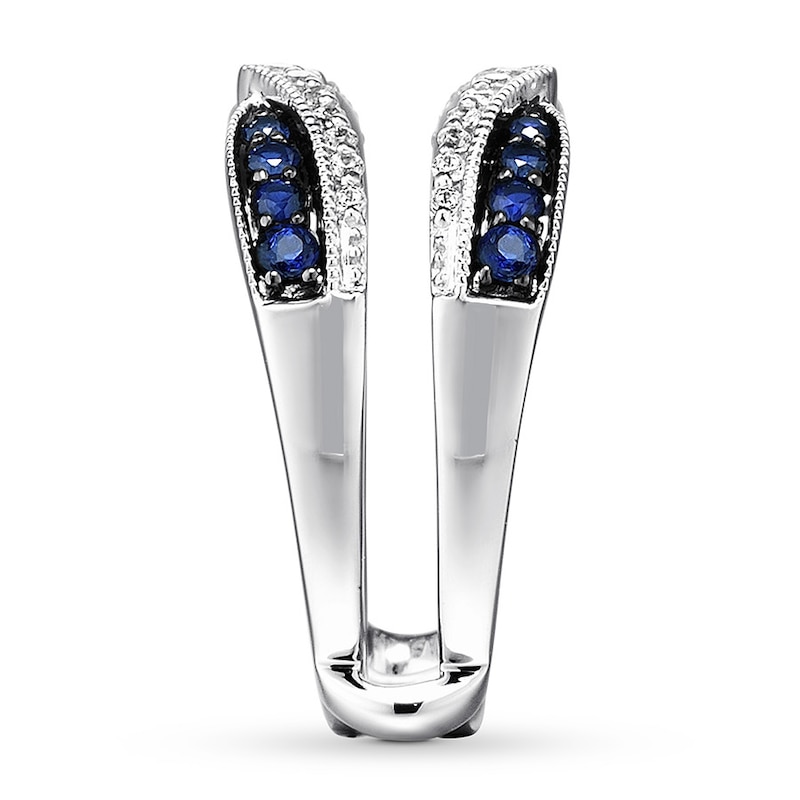 Main Image 3 of Natural Sapphire Enhancer Ring 1/5 ct tw Diamonds 14K White Gold