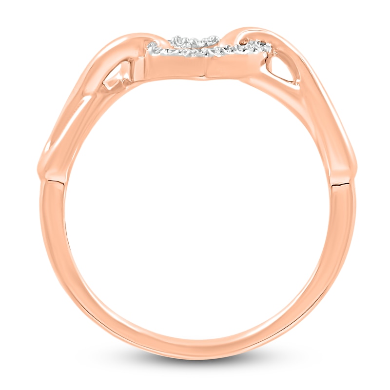 Diamond Heart Ring 1/10 carat tw Round 10K Rose Gold