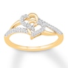 Thumbnail Image 0 of Entwined Hearts Ring 1/8 ct tw Diamonds 10K Yellow Gold