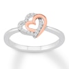 Thumbnail Image 0 of Diamond Heart Ring 1/10 ct tw Round-cut Sterling Silver/10K Gold