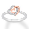 Thumbnail Image 0 of Diamond Heart Ring 1/10 ct tw Round-cut Sterling Silver/10K Gold