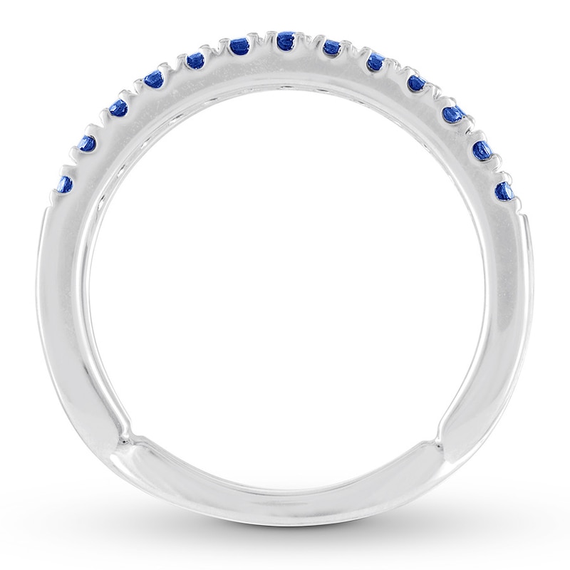 Natural Sapphire Enhancer Ring 14K White Gold