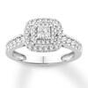 Thumbnail Image 0 of Diamond Promise Ring 1/2 ct tw Princess/Round 10K White Gold