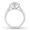 Thumbnail Image 1 of Diamond Promise Ring 1/2 ct tw Princess/Round 10K White Gold