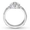 Thumbnail Image 1 of Diamond Enhancer Ring 1/2 ct tw Round/Baguette 14K White Gold