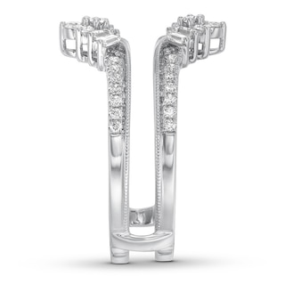 Diamond Enhancer Ring 1/2 ct tw Round/Baguette 14K White Gold | Jared