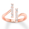 Thumbnail Image 0 of Diamond Ring 1/4 ct tw Round/Baguette 10K Rose Gold