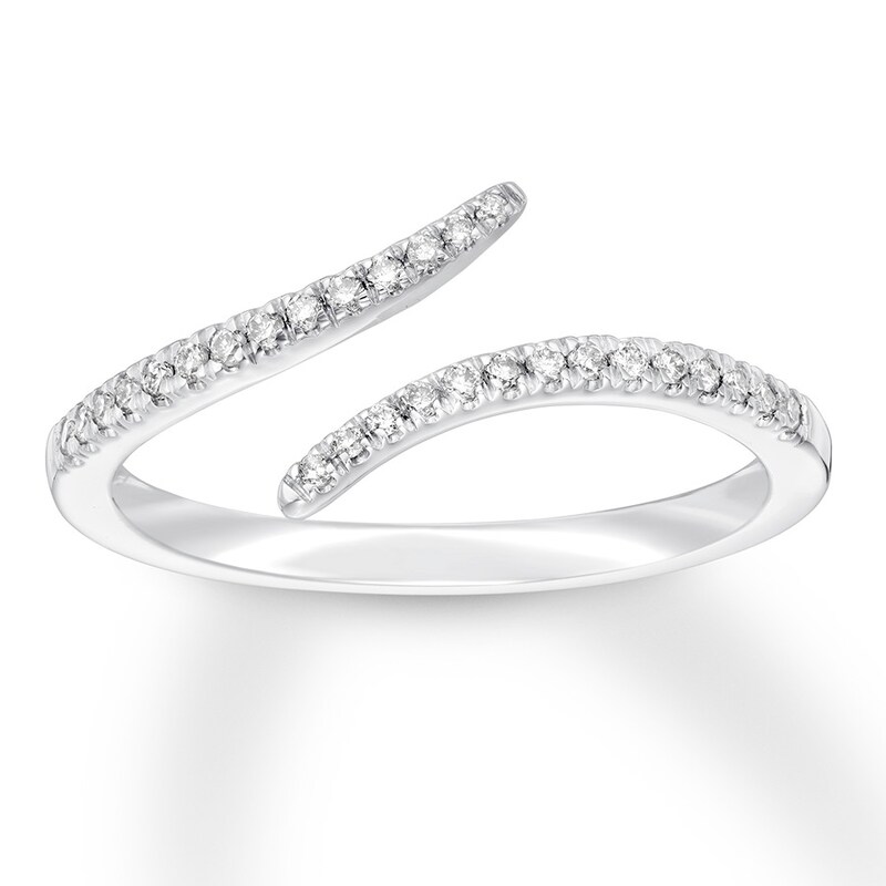 Main Image 1 of Diamond Deconstructed Ring 1/6 ct tw Round-cut 10K White Gold