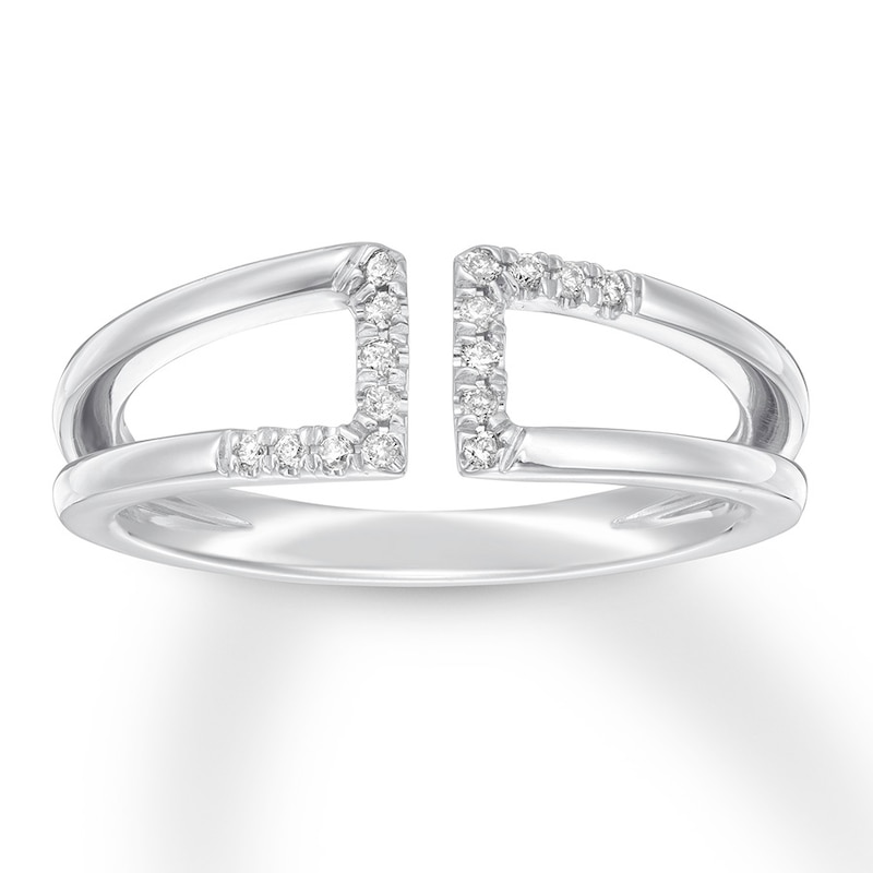 Main Image 1 of Diamond Midi Ring 1/20 ct tw Round-cut 10K White Gold