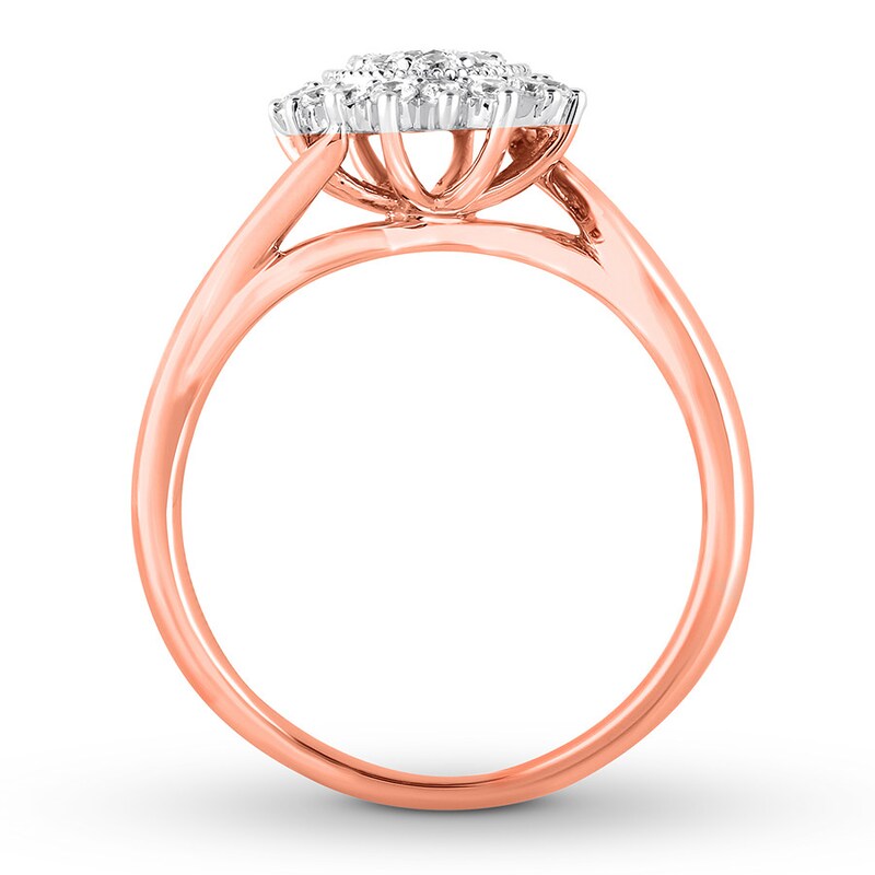 Diamond Promise Ring 1/2 ct tw Round 10K Rose Gold