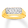 Thumbnail Image 0 of Diamond Signet Ring 1/4 ct tw Round-cut 10K Yellow Gold