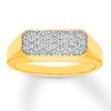 Thumbnail Image 0 of Diamond Signet Ring 1/4 ct tw Round-cut 10K Yellow Gold