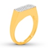 Thumbnail Image 1 of Diamond Signet Ring 1/4 ct tw Round-cut 10K Yellow Gold