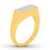 Thumbnail Image 2 of Diamond Signet Ring 1/4 ct tw Round-cut 10K Yellow Gold