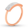 Thumbnail Image 1 of Diamond Geometric Ring 1/4 ct tw Round-cut 10K Rose Gold