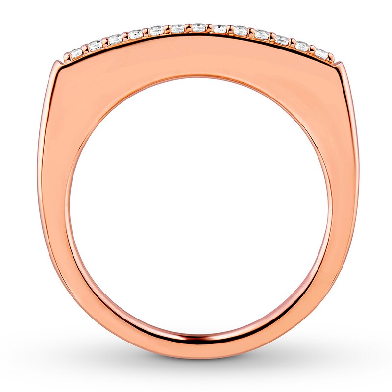 Diamond Flat-top Ring 1/15 ct tw Round 10K Rose Gold