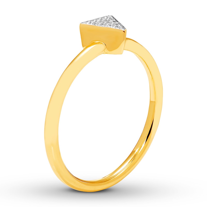 Triangle Ring 1/20 ct tw Diamonds 10K Yellow Gold