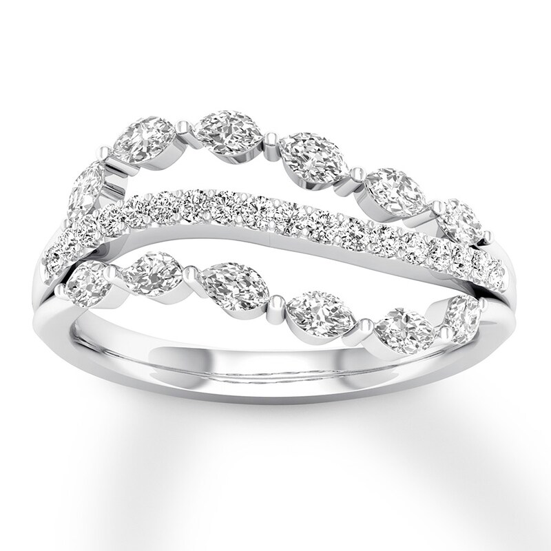 Main Image 1 of Diamond Ring 3/4 ct tw Marquise/Round 14K White Gold