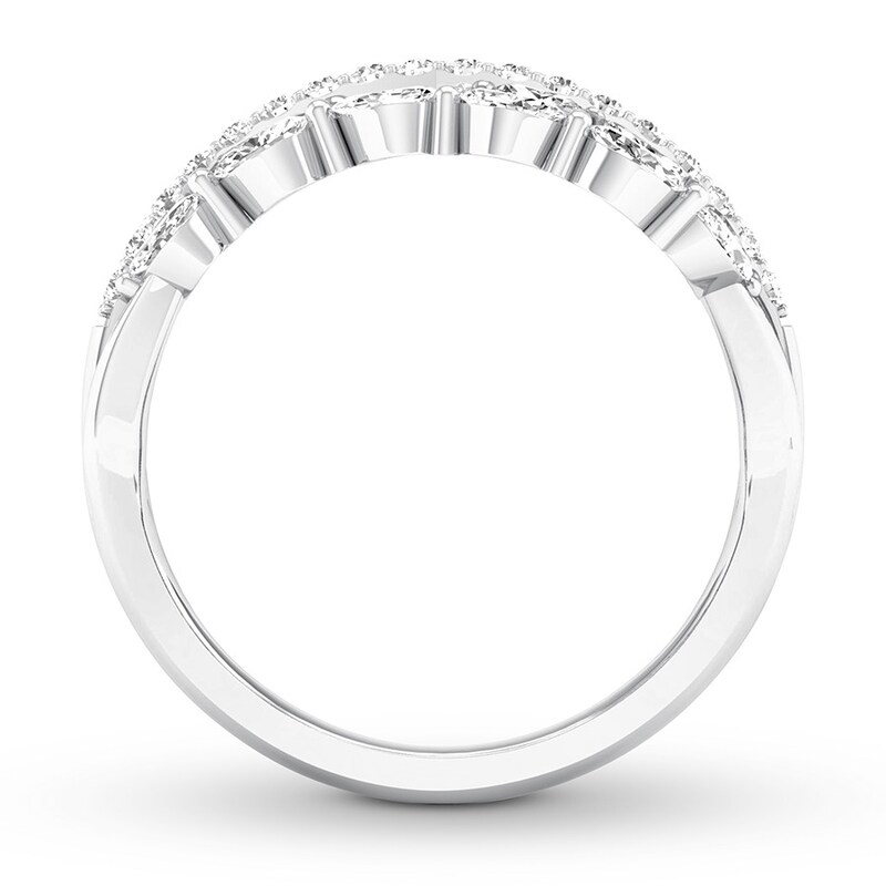 Main Image 2 of Diamond Ring 3/4 ct tw Marquise/Round 14K White Gold