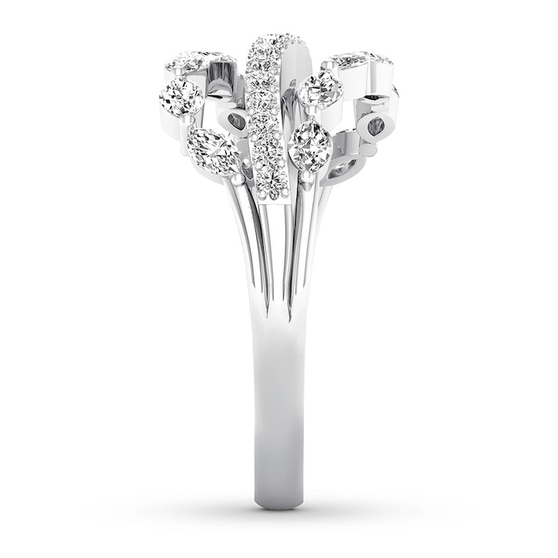 Main Image 3 of Diamond Ring 3/4 ct tw Marquise/Round 14K White Gold