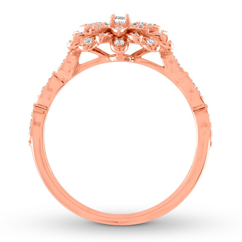 Diamond Promise Ring 1/4 ct tw Round 10K Rose Gold