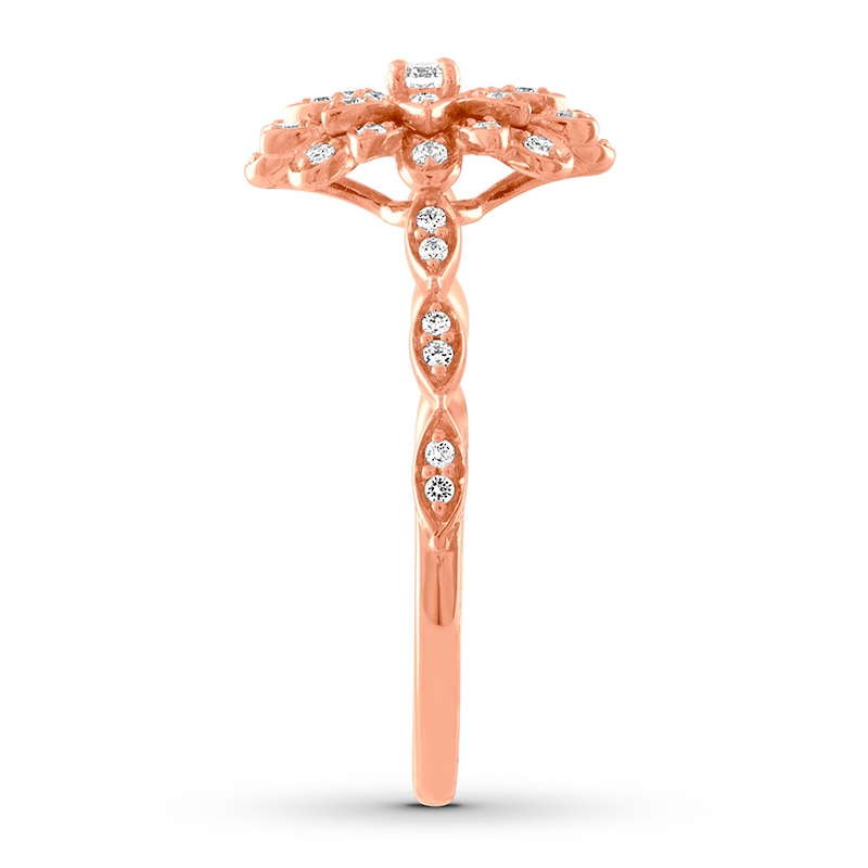 Diamond Promise Ring 1/4 ct tw Round 10K Rose Gold