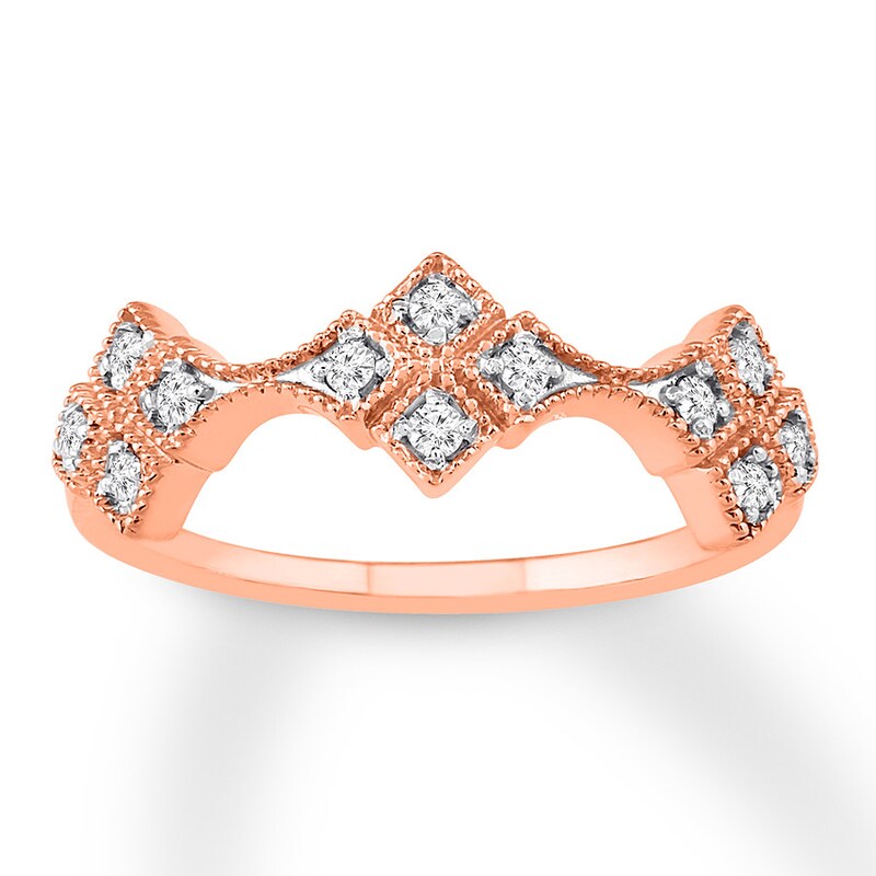 Diamond Anniversary Ring 1/8 ct tw Round-cut 10K Rose Gold