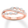 Thumbnail Image 0 of Diamond Ring 1/2 ct tw Marquise/Round 14K Rose Gold