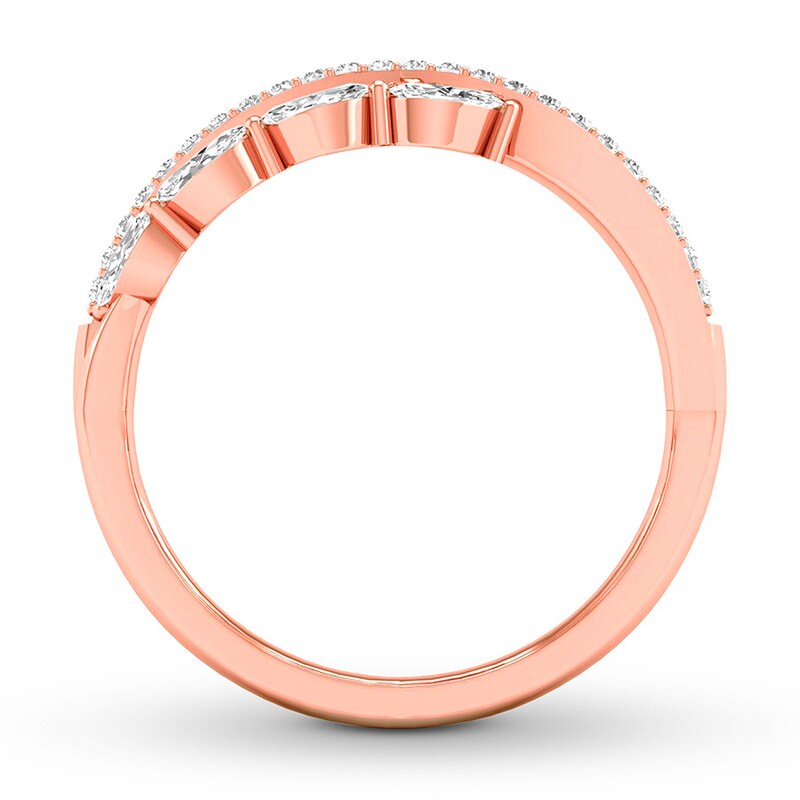 Diamond Ring 1/2 ct tw Marquise/Round 14K Rose Gold