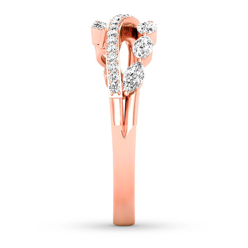 Diamond Ring 1/2 ct tw Marquise/Round 14K Rose Gold