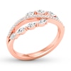 Thumbnail Image 3 of Diamond Ring 1/2 ct tw Marquise/Round 14K Rose Gold