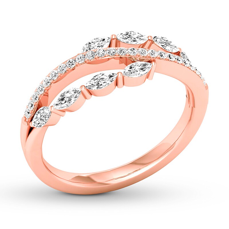 Diamond Ring 1/2 ct tw Marquise/Round 14K Rose Gold