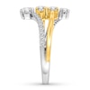 Thumbnail Image 1 of Diamond Ring 1/2 ct tw Round/Baguette/Princess 10K Two-Tone Gold