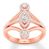 Thumbnail Image 0 of Diamond Directional Ring 1/2 ct tw Marquise/Round 14K Rose Gold