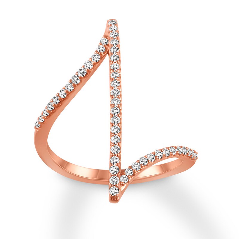 Diamond Ring 1/3 carat tw Round 10K Rose Gold