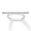 Diamond Bar Ring 1/6 carat tw Sterling Silver