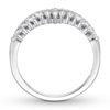 Thumbnail Image 1 of Diamond Contour Ring 1/3 ct tw Round/Baguette 14K White Gold