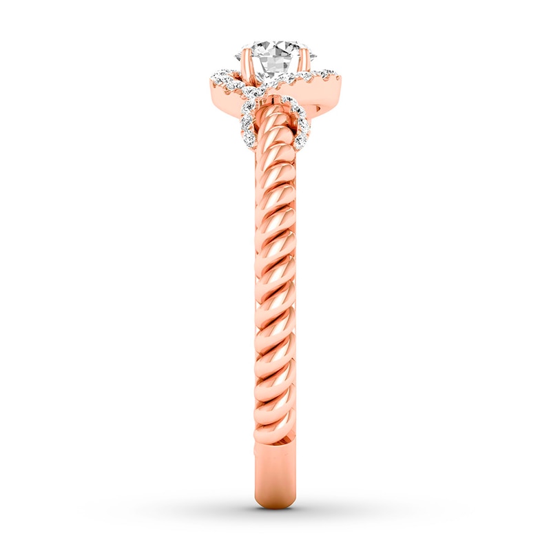 Diamond Promise Ring 3/8 ct tw Round 10K Rose Gold