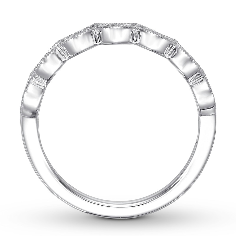 Diamond Anniversary Ring 1/5 ct tw Round-cut 10K White Gold