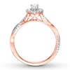 Thumbnail Image 1 of Diamond Promise Ring 1/2 ct tw Pear-shaped/Round 10K Rose Gold