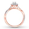 Thumbnail Image 1 of Diamond Promise Ring 1/2 ct tw Pear-shaped/Round 10K Rose Gold