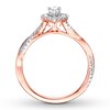 Thumbnail Image 1 of Diamond Promise Ring 1/2 ct tw Pear-shaped/Round 10K Rose Gold