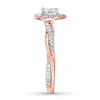 Thumbnail Image 2 of Diamond Promise Ring 1/2 ct tw Pear-shaped/Round 10K Rose Gold