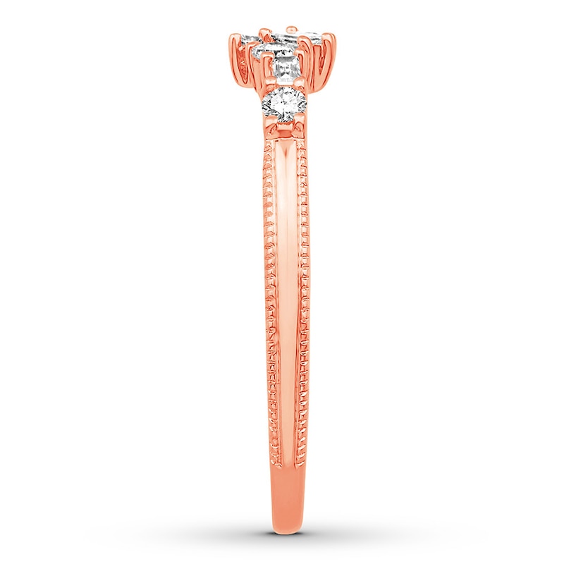 Diamond Anniversary Band 1/5 ct tw Round/Baguette 10K Rose Gold