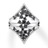 Thumbnail Image 0 of Black/White Diamond Ring 1 ct tw Round-cut 14K White Gold