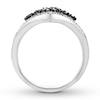 Thumbnail Image 1 of Black/White Diamond Ring 1 ct tw Round-cut 14K White Gold